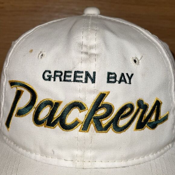 Vintage Green Bay Packers Sport Specialties Script Snapback Hat Cap White RARE - Picture 4 of 16